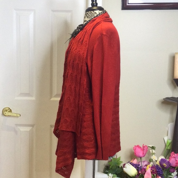 GUC Carolyn Taylor Red Open Cardigan, PXL - Picture 4 of 7